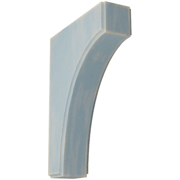 Ekena Millwork 1 3/4"W x 6"D x 8"H Clarksville Wood Vintage Decor Bracket, Driftwood Blue BKTWD02X06X08CVBU - main